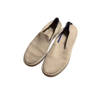 Rothys Womens Beige Slip-On Sneakers Size 6 With Blue Trim